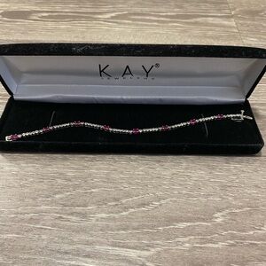 Silver diamond tennis bracelet